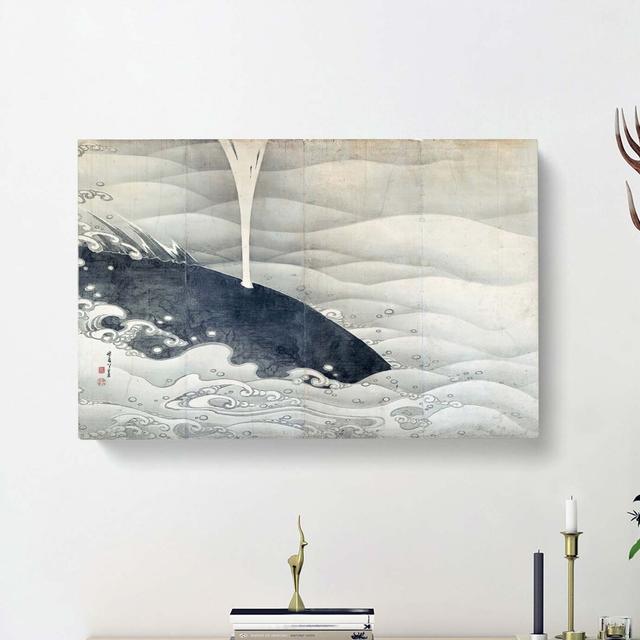 Whale Screen by Ito Jakuchu - Wrapped Canvas Painting Print East Urban Home Size: 35cm H x 50cm W x 3cm D on Productcaster.