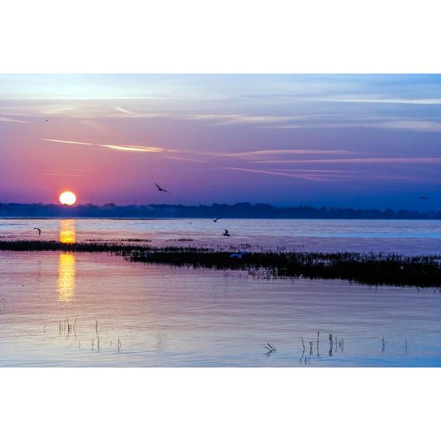 Amazing Sunset over Lake - Wrapped Canvas Art Prints House of Hampton Size: 61cm H x 91cm W x 3.8cm D on Productcaster.