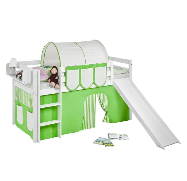 Basic Single (3') Mid Sleeper Bed Lilokids Fabric Colour: Green/Beige on Productcaster.