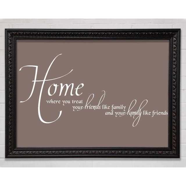 Family Quote Home Family Friends Beige - Single Picture Frame Art Prints Bright Star Size: 21cm H x 29.7cm W on Productcaster.