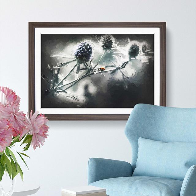 Ladybird upon a Thistle Flower in Abstract - Picture Frame Painting Print on MDF East Urban Home Size: 60cm H x 91cm W x 2cm D, Frame Option: Walnut on Productcaster.