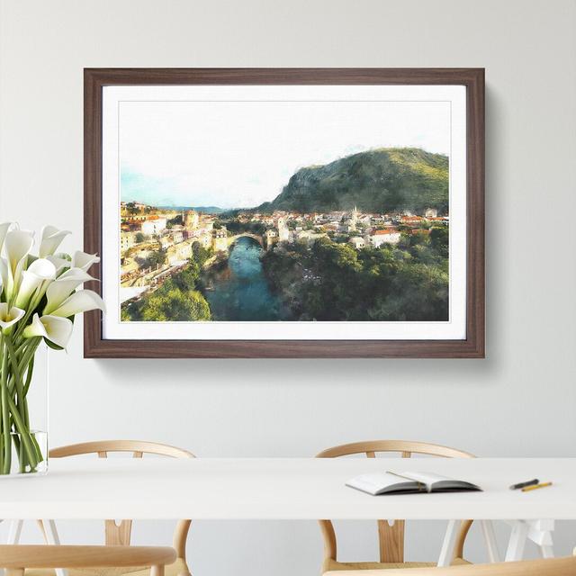 Skyline of Mostar - Picture Frame Graphic Art East Urban Home Frame Option: Walnut Framed, Size: 36cm H x 48cm W x 2cm D on Productcaster.