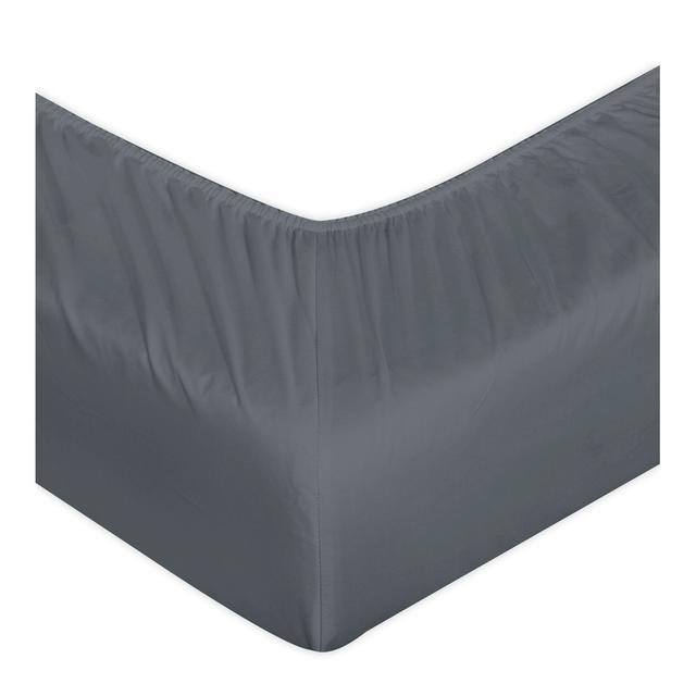 Pelletier 200 Thread Count Polyester Fitted Sheet Lark Manor Size: Kingsize (5'), Colour: Charcoal on Productcaster.