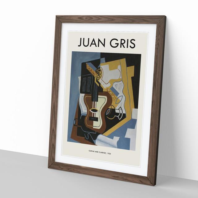 Guitar with Clarinet by Juan Gris - Picture Frame Graphic Art East Urban Home Frame Option: Walnut Framed, Size: 48cm H x 36cm W x 2cm D on Productcaster.