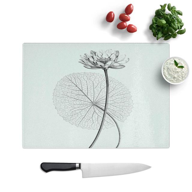 Tempered Glass White Egyptian Lotus Chopping Board East Urban Home Size: 28.5 cm W x 20 cm L on Productcaster.