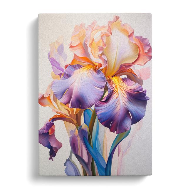 Iris Flower Hard Edge No.2 - No Frame Art Prints Marlow Home Co. Size: 60cm H x 40cm W x 3cm D on Productcaster.