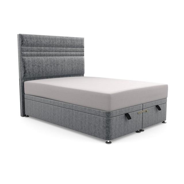 Premium Bowgreave Upholstered Ottoman Bed Brayden Studio Size: Single (3'), Upholstery Material: Crushed Velvet, Upholstery Colour: Silver on Productcaster.