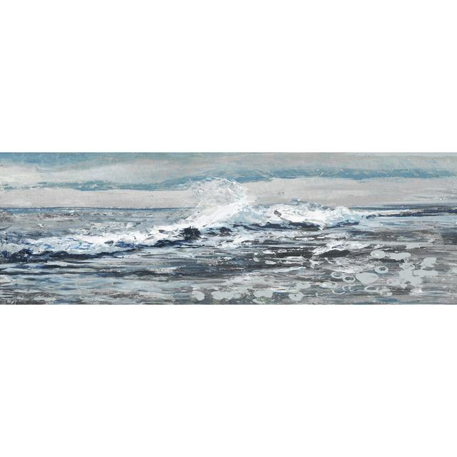 'Rogue Wave' Painting Print on Wrapped Canvas Highland Dunes Size: 38 cm H x 114 cm W on Productcaster.