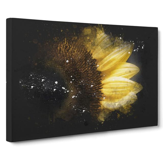 Yellow Sunflower Rising - Wrapped Canvas Graphic Art Print East Urban Home Size: 35cm H x 50cm W x 3cm D on Productcaster.