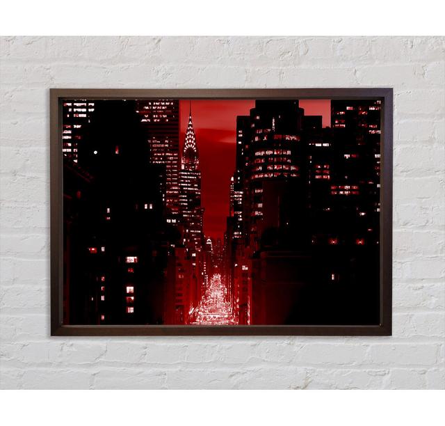 Gerahmtes Leinwandbild New York City 5Th Avenue Rush Hour in Rot Bright Star Größe: 59,7 cm H x 84,1 cm B on Productcaster.