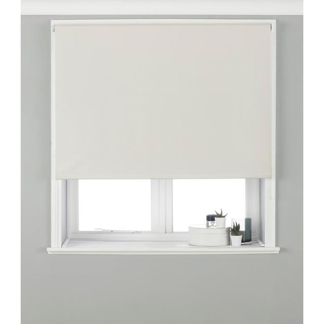 Blackout Roller Blind Riva Home Finish: Ivory Cream, Size: 91cm W x 162cm L on Productcaster.