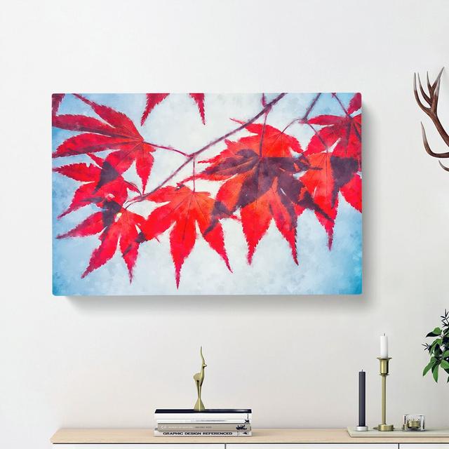 Leaves Of A Maple Tree - Wrapped Canvas Print East Urban Home Size: 50cm H x 76cm W x 3cm D on Productcaster.