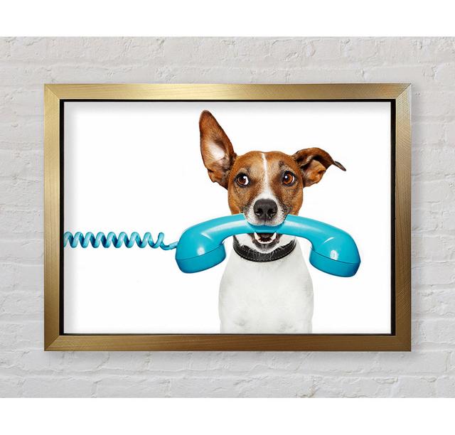 Terrier Dog Phone Call - Single Picture Frame Art Prints Bright Star Size: 84.1cm H x 118.9cm W x 3.4cm D on Productcaster.