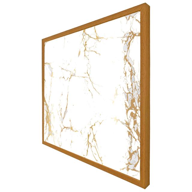 Artush Golden Marble - Single Picture Frame Print Metro Lane Size: 76cm H x 76cm W x 4cm D, Format: Oak Framed on Productcaster.