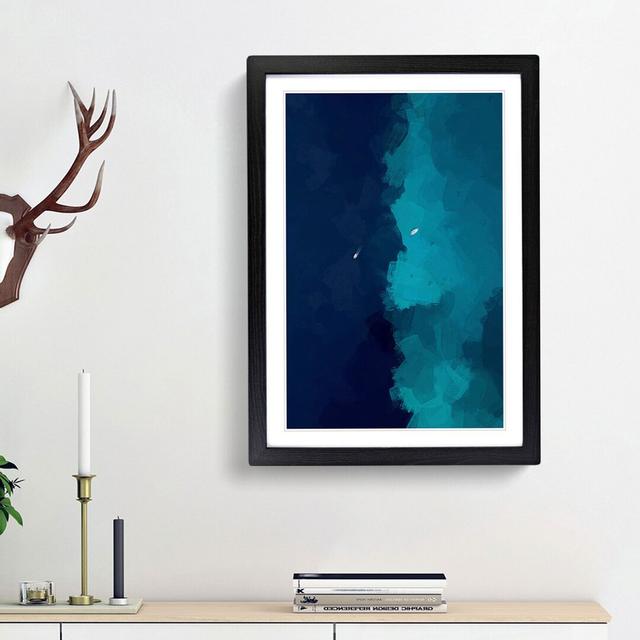 Boats in the Ocean in Abstract - Picture Frame Painting Print East Urban Home Size: 48cm H x 36cm W x 2cm D, Frame Option: Black Framed on Productcaster.