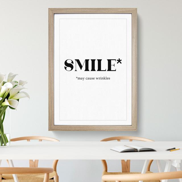 Smile - Single Picture Frame Print on Wood East Urban Home Frame Option: Oak Framed, Size: 36cm H x 27cm W x 2cm D on Productcaster.