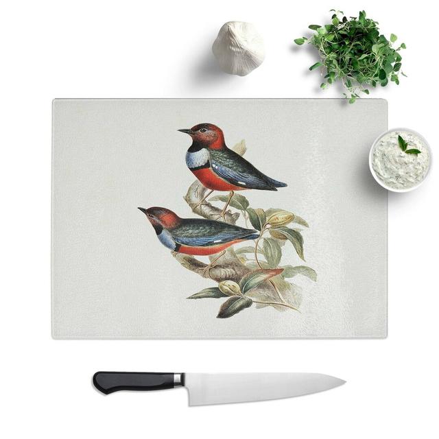 Glass Macklot's Pitta Birds by Elizabeth Gould Chopping Board East Urban Home Size: 28.5 cm W x 20 cm L on Productcaster.