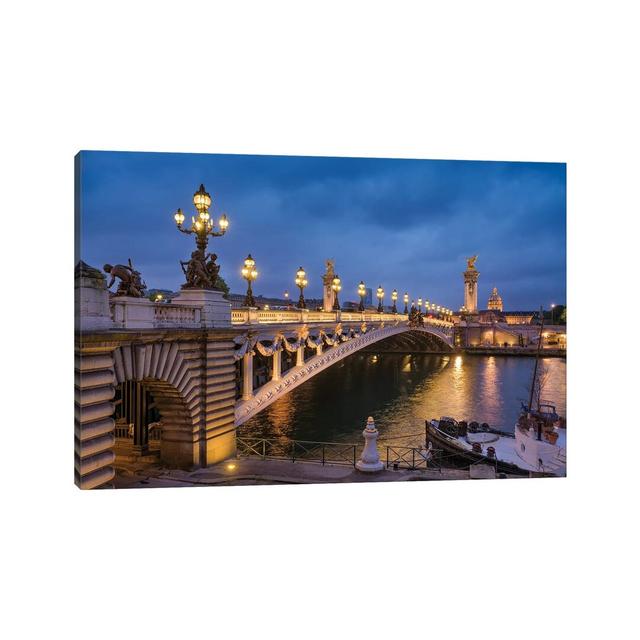 Pont Alexandre III At Night, Paris, France Latitude Run Size: 20.32cm H x 30.48cm W x 1.91cm D on Productcaster.