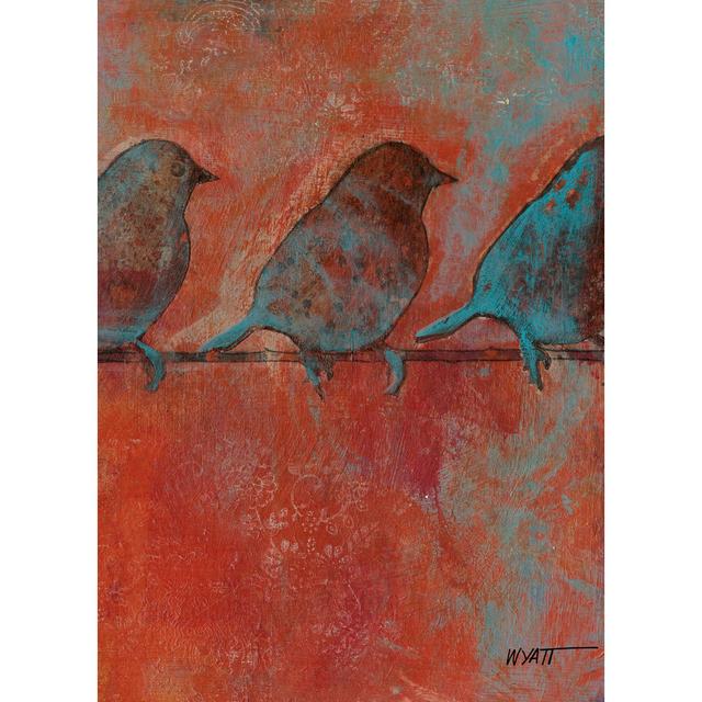 Row of Sparrows II by Norman Wyatt Jr. - Wrapped Canvas Painting August Grove Size: 122cm H x 122cm W x 3.8cm D on Productcaster.