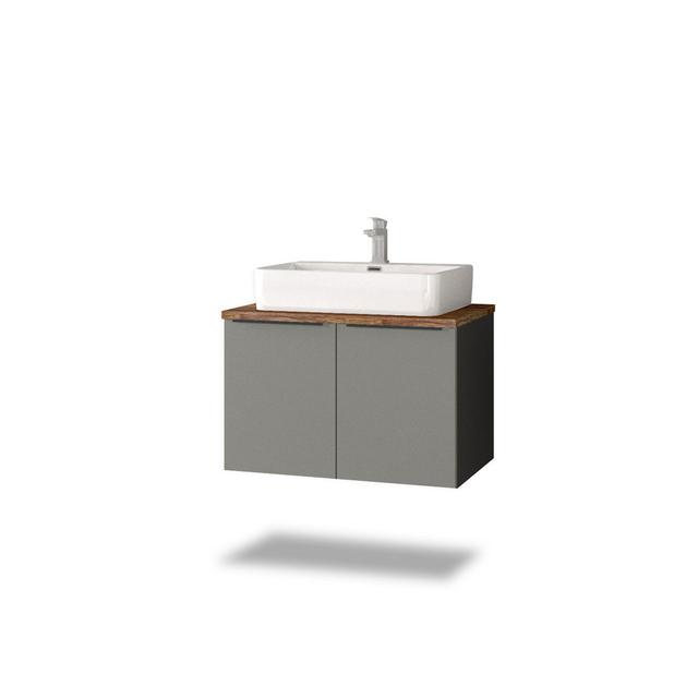 Alvamedina 796mm Bathroom Vanity with Basin Latitude Run Finish: Vintage Navy/Anthracite/Slate Grey on Productcaster.