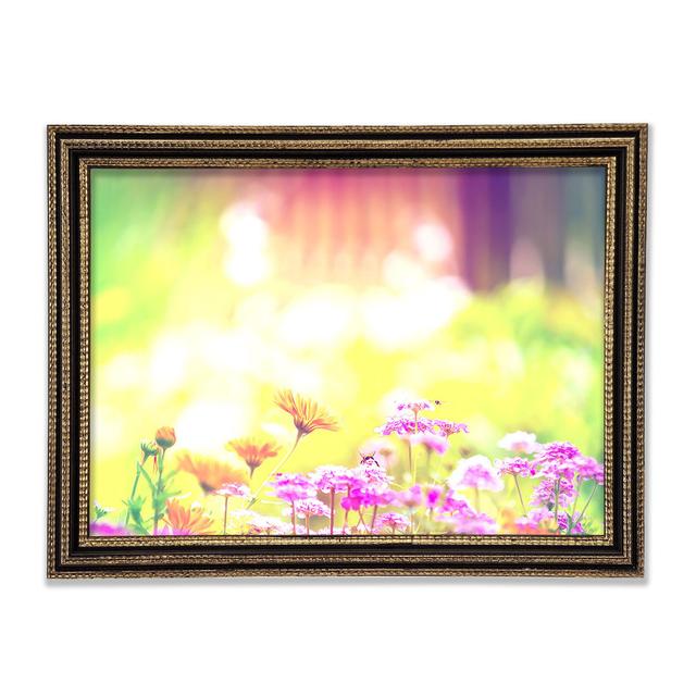 Marigold Lilac Purple Flowers - Single Picture Frame Art Prints Brayden Studio Size: 29.7cm H x 42cm W x 3cm D, Format: Black/Gold Framed Paper on Productcaster.