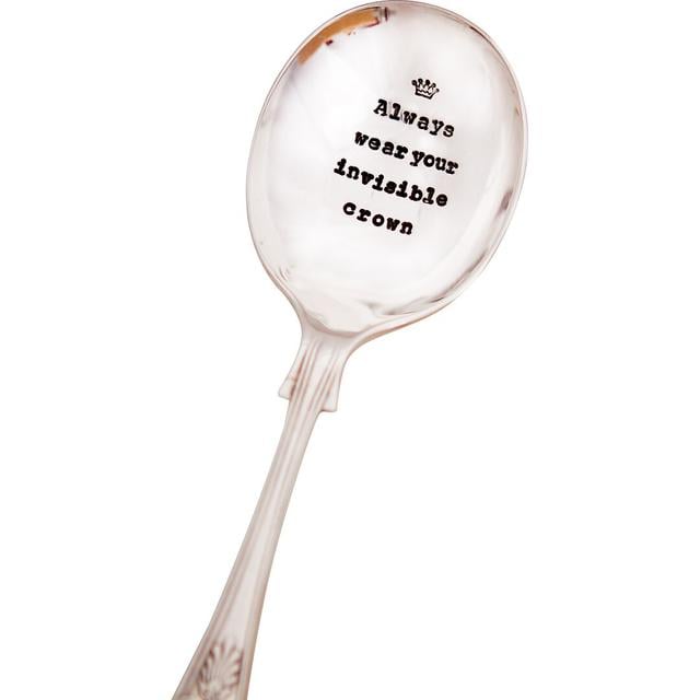 Keighley Always Wear Your Invisible Crown Dessert Spoon Happy Larry on Productcaster.