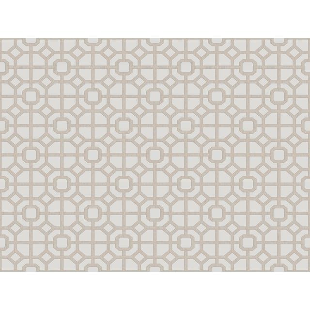 Laughlin Geometric Lattice 10.05M X 53Cm Matte Wallpaper Roll Brambly Cottage Colour: Beige on Productcaster.