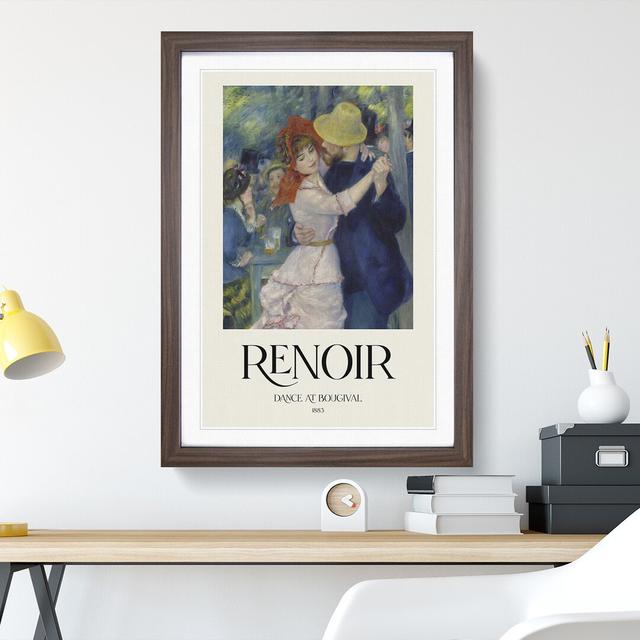 Dance at Bougival by Pierre-Auguste Renoir - Picture Frame Graphic Art East Urban Home Size: 48cm H x 36cm W x 2cm D, Frame Option: Walnut Framed on Productcaster.