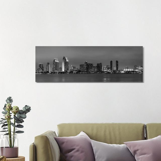 San Diego Evening Skyline by Melanie Viola - Wrapped Canvas Panoramic Photograph Latitude Run Size: 40.64cm H x 121.92cm W x 1.905cm D on Productcaster.