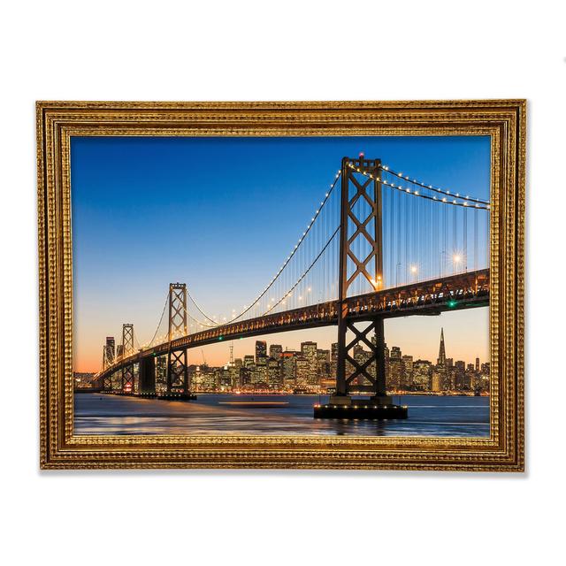 Golden Gate Bridge Lights Of The City - Single Picture Frame Art Prints Bright Star Size: 42cm H x 59.7cm W x 3cm D on Productcaster.