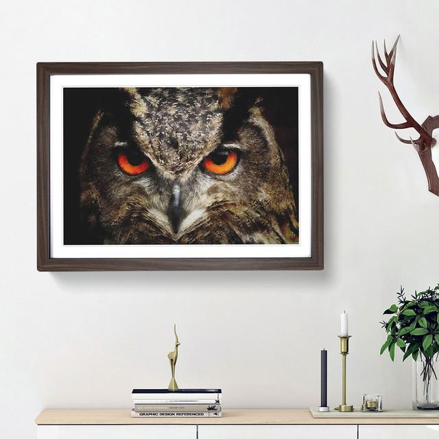 Great Horned Owl - Picture Frame Graphic Art Print East Urban Home Frame Option: Walnut Framed, Size: 62cm H x 87cm W x 2cm D on Productcaster.