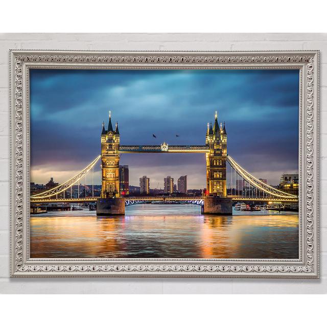 Tower Bridge Night Glow - Print Bright Star Size: 100cm H x 141.4cm W x 3cm D on Productcaster.