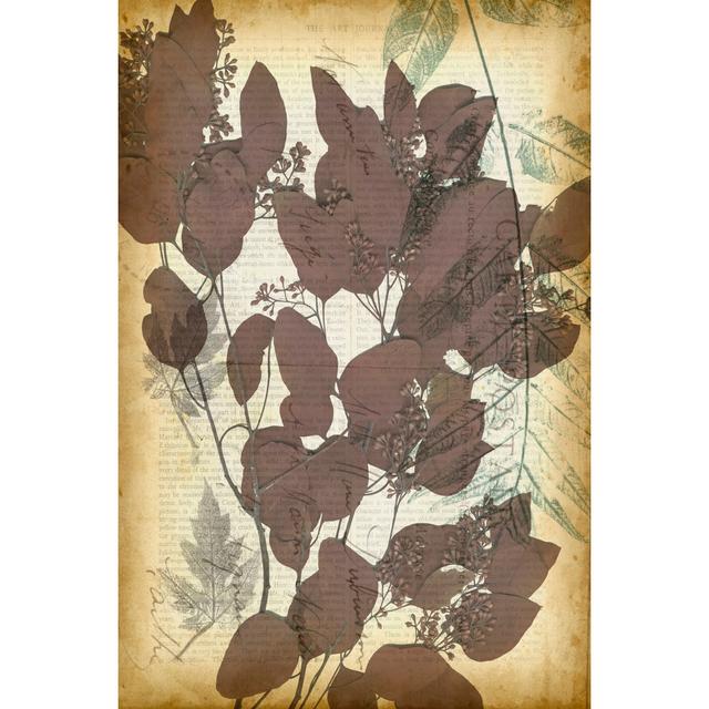 Leaf Letters II by Jennifer Goldberger - Wrapped Canvas Graphic Art Lily Manor Size: 91cm H x 61cm W x 3.8cm D on Productcaster.