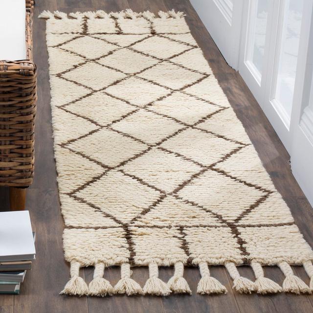 Janesville Hand Knotted Ivory/Brown Rug Bloomsbury Market Rug Size: Runner 68 x 243cm on Productcaster.