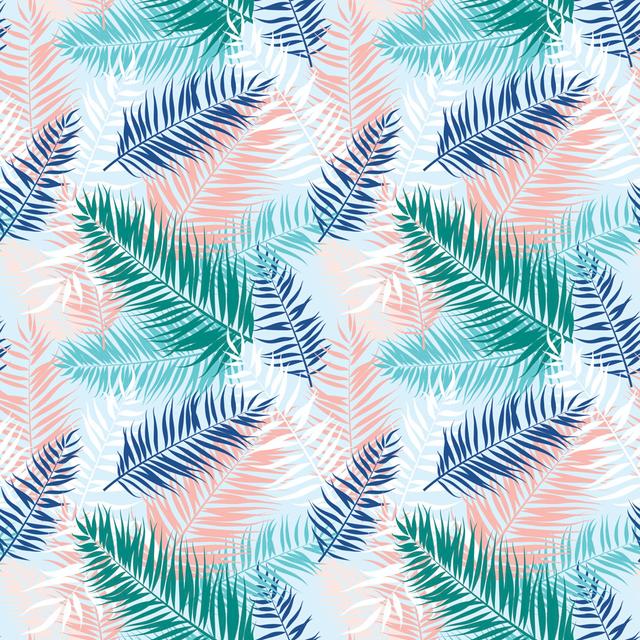 Seamless Pattern Of Tropical Palm Leaves Bay Isle Home Size: 76cm H x 76cm W x 3.8cm D on Productcaster.