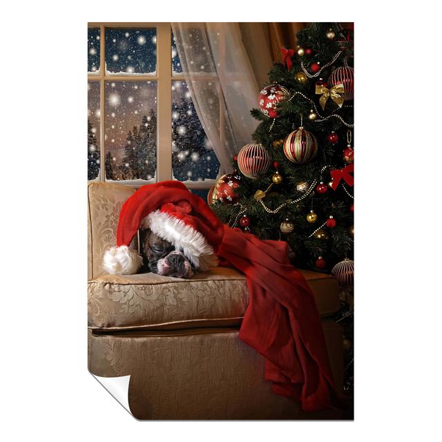 Panther Print Fine Art Prints Dog Waiting For Santa By The Christmas Tree Artistic Unframed Poster, Pictures For Home Walls, Bedroom, Living Room & Ba on Productcaster.