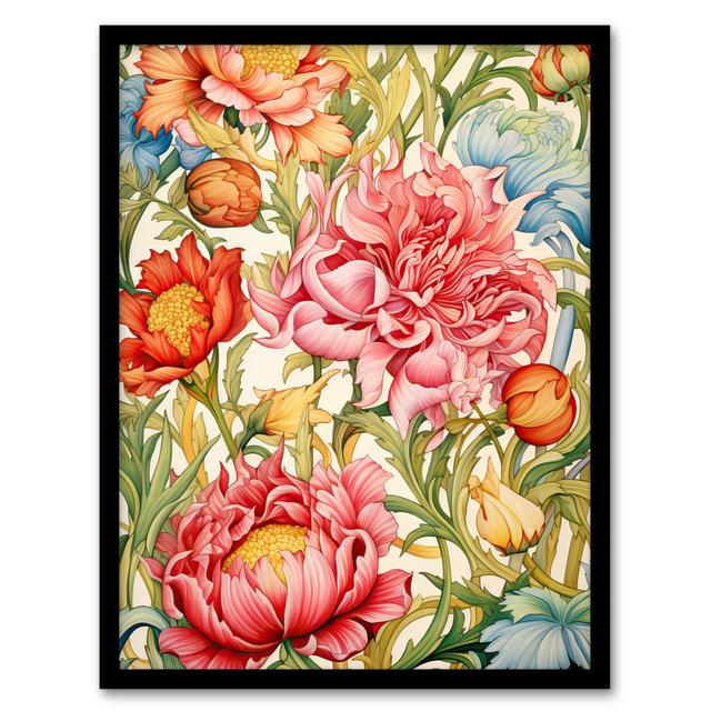 Blooming Marvelous Floral Pattern William Morris Style - Single Picture Frame Art Prints Marlow Home Co. on Productcaster.