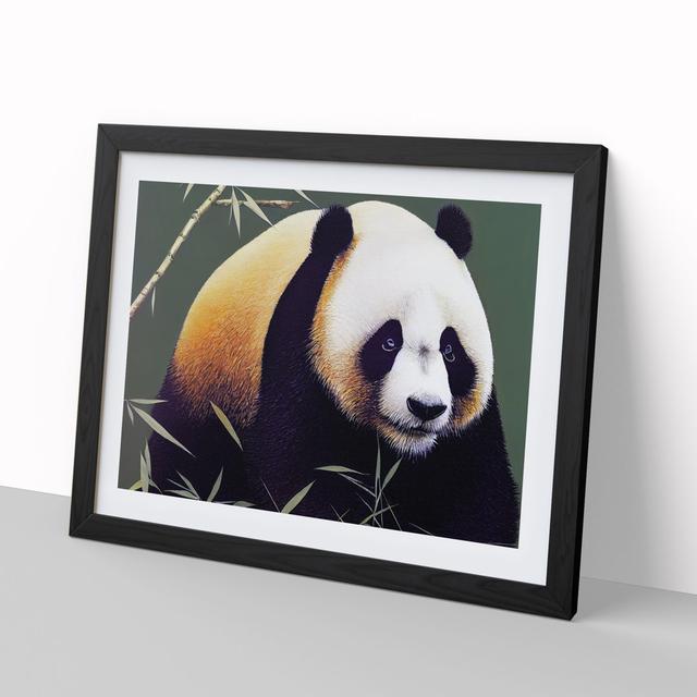 Striking Panda - Picture Frame Graphic Art Latitude Vive Frame Colour: Black, Size: 46cm H x 64cm W x 2cm D on Productcaster.