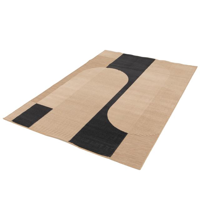 Duhart High Low Beige And Back Geometric Area Rug Ivy Bronx Rug Size: Rectangle 200 x 290 cm on Productcaster.