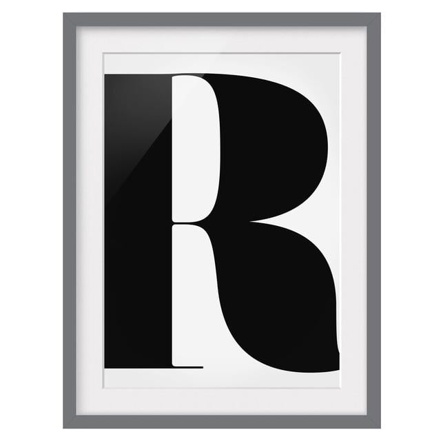 Antiqua Letter R Framed Print East Urban Home Frame Options: Matt grey, Size: 55 cm H x 40 cm W on Productcaster.