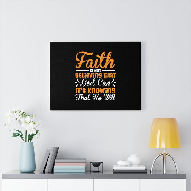 God Can It's Knowing That He Will - Wrapped Canvas Typography Blue Elephant Size: 46cm H x 61cm W on Productcaster.