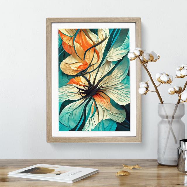 Beautiful Abstract Floral No.1 Marlow Home Co. Format: Oak Framed Paper, Matte Colour: White, Size: 34cm H x 25cm W x 2cm D on Productcaster.