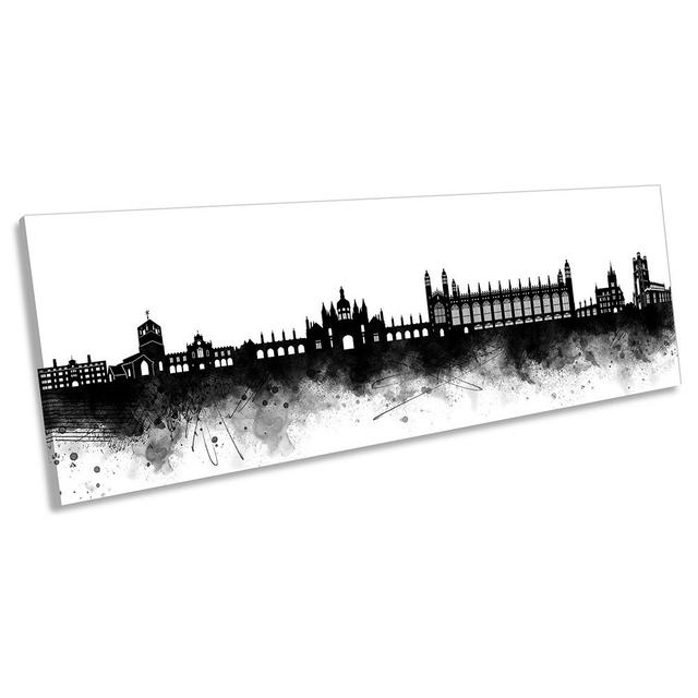 Cambridge UK Abstract City Skyline - Wrapped Canvas Panoramic Print 17 Stories Size: 30.48cm H x 91.44cm W on Productcaster.