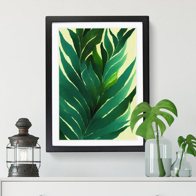 Fern Leaf Art Design - Print Bay Isle Home Size: 34cm H x 25cm W x 2cm D, Frame Option: Oak on Productcaster.