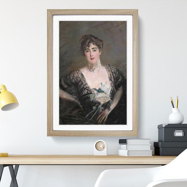 Josefina Alvear De Errazuriz by Giovanni Boldini - Picture Frame Painting East Urban Home Frame Option: Oak, Size: 48cm H x 36cm W x 2cm D on Productcaster.