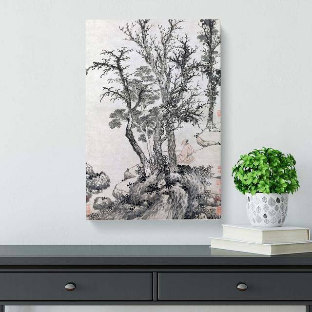 Autumn Wood by Shen Zhou - Wrapped Canvas Painting Pint East Urban Home Size: 60cm H x 40cm W x 3cm D on Productcaster.