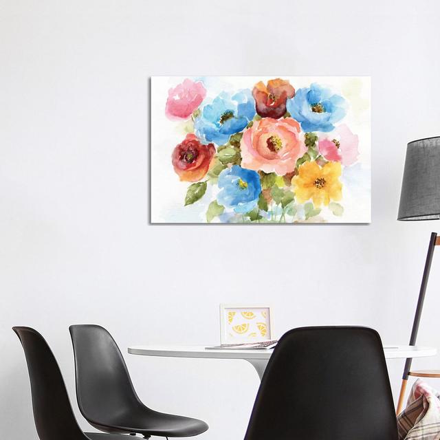 Colour Wheel Bouquet I by Nan - Wrapped Canvas Painting ClassicLiving Size: 66.04cm H x 101.6cm W x 1.91cm D on Productcaster.