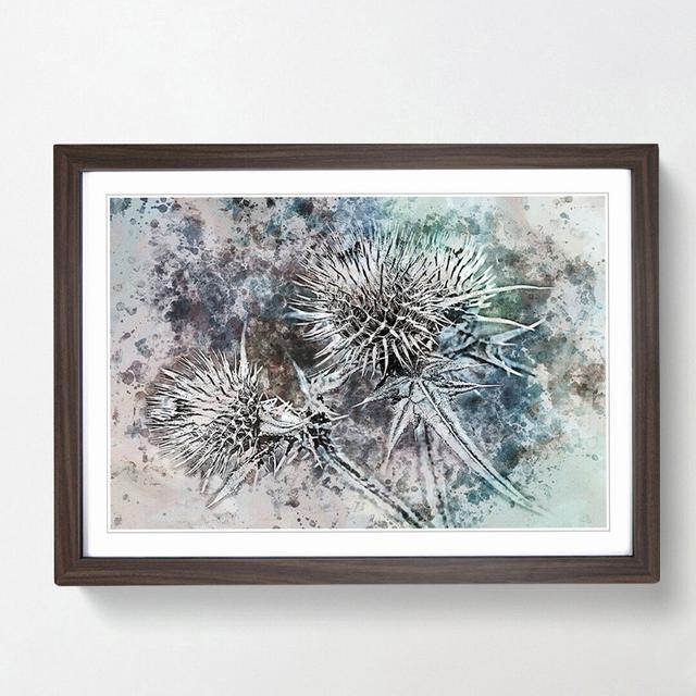 Thistle Flower in Abstract - Picture Frame Graphic Art Print on MDF East Urban Home Size: 60cm H x 91cm W x 2cm D, Frame Option: Walnut on Productcaster.