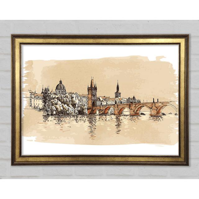 Karlsbrücke Aquarell Gerahmter Druck Ophelia & Co. Größe: 29,7 cm H x 42 cm B x 1,5 cm T on Productcaster.