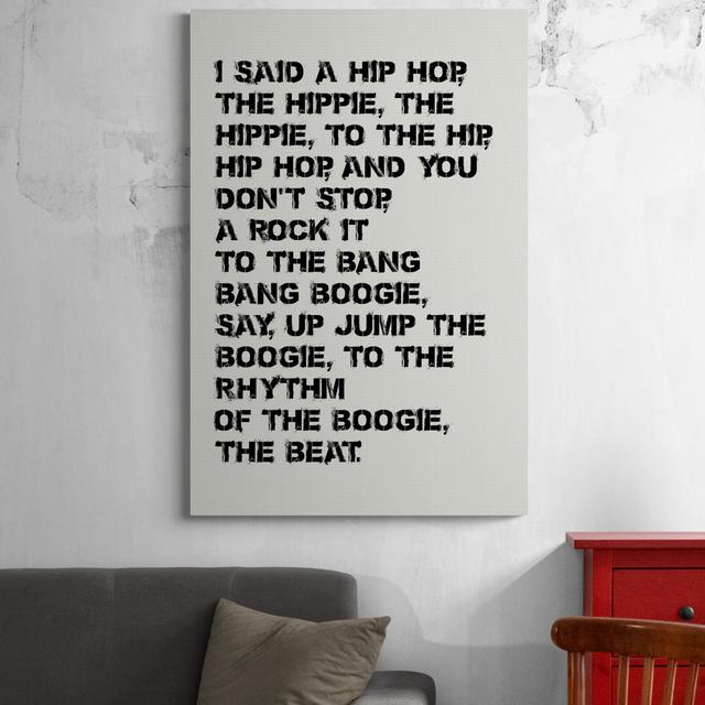 Rapper''s Delight - Sugarhill Gang- Lyrics - Canvas Wall Art Framed Print - Various Sizes Happy Larry Size: 61cm H x 41cm W x 4cm D on Productcaster.